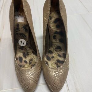 Sam Edelman Metallic Snakeskin Heels
